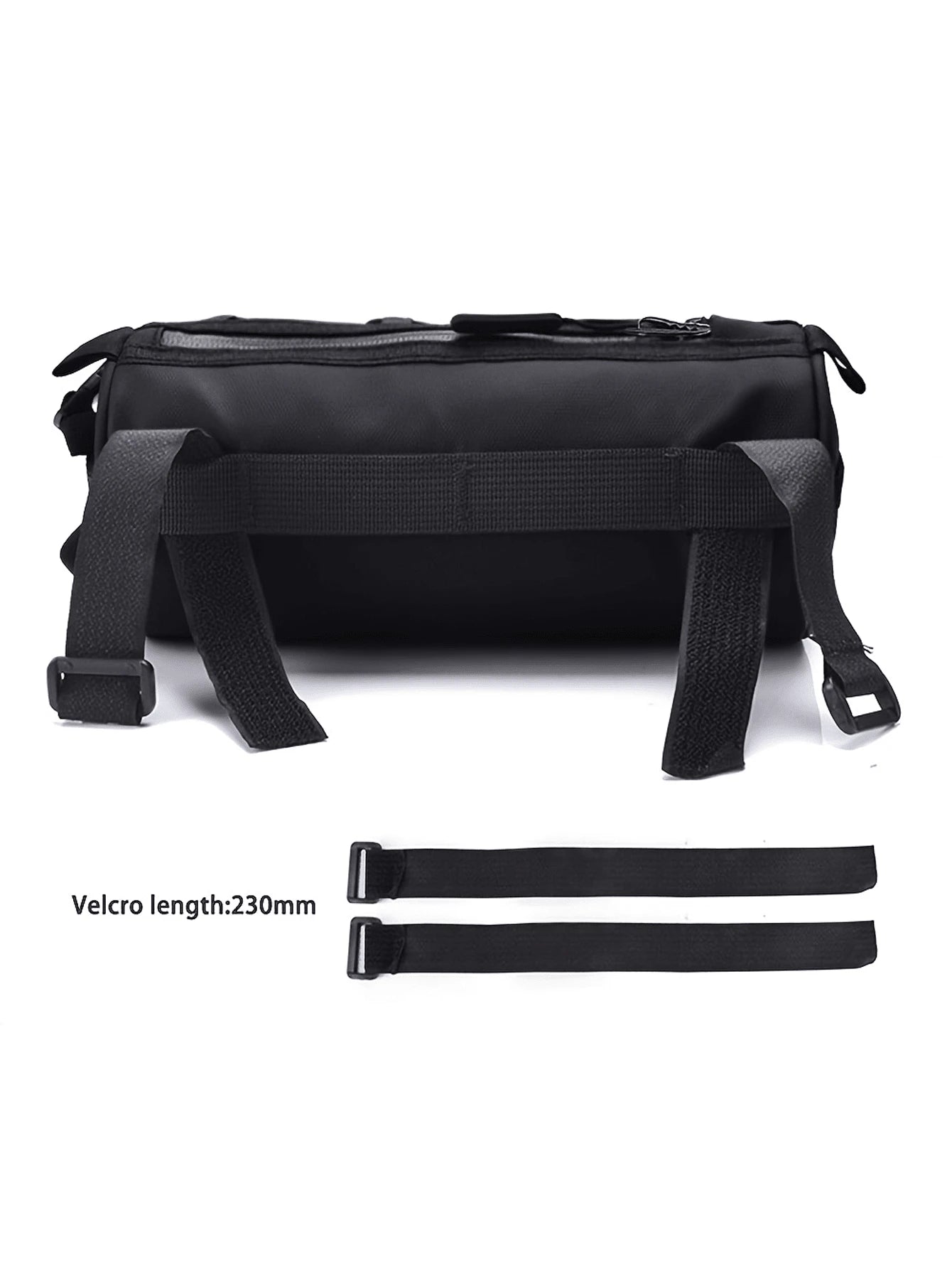 Large Capacity Adjustable Bicycle Handlebar Bag, Multi-Compartment Front Frame Bag With Handlebar Mount, Fashionable Cylindrical Design, With Elastic Fixing System, For Storing Cycling Essentials