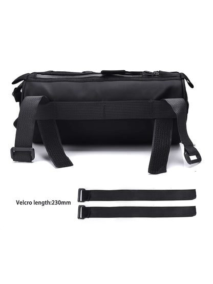 Large Capacity Adjustable Bicycle Handlebar Bag, Multi-Compartment Front Frame Bag With Handlebar Mount, Fashionable Cylindrical Design, With Elastic Fixing System, For Storing Cycling Essentials
