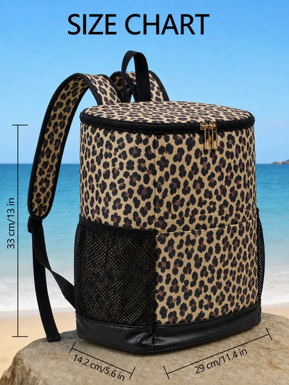 Large Capacity Picnic Cooler Backpack, 30L Leak Resistant Insulated Soft Cooler With Easy Clean Lining, Bottle Opener And Front Pocket
