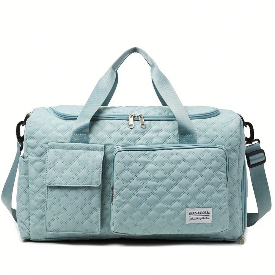 Large Capacity Travel Bag, Shoulder Bag With Shoe Compartment Separate Pocket Tote Bag- Oxford Cloth Wear-Resistant And Waterproof Fabric Storage Bag, Suitable For Male And Female Sports, Swimming, Y