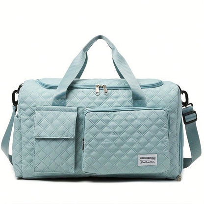 Large Capacity Travel Bag, Shoulder Bag With Shoe Compartment Separate Pocket Tote Bag- Oxford Cloth Wear-Resistant And Waterproof Fabric Storage Bag, Suitable For Male And Female Sports, Swimming, Y
