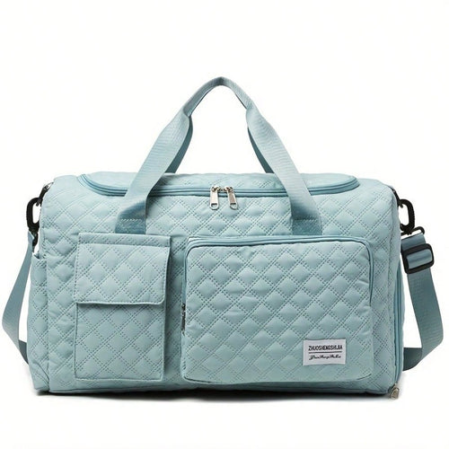 Large Capacity Travel Bag, Shoulder Bag With Shoe Compartment Separate Pocket Tote Bag- Oxford Cloth Wear-Resistant And Waterproof Fabric Storage Bag, Suitable For Male And Female Sports, Swimming, Y