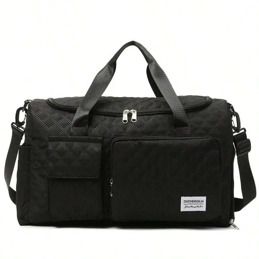 Large Capacity Travel Bag, Shoulder Bag With Shoe Compartment Separate Pocket Tote Bag- Oxford Cloth Wear-Resistant And Waterproof Fabric Storage Bag, Suitable For Male And Female Sports, Swimming, Y