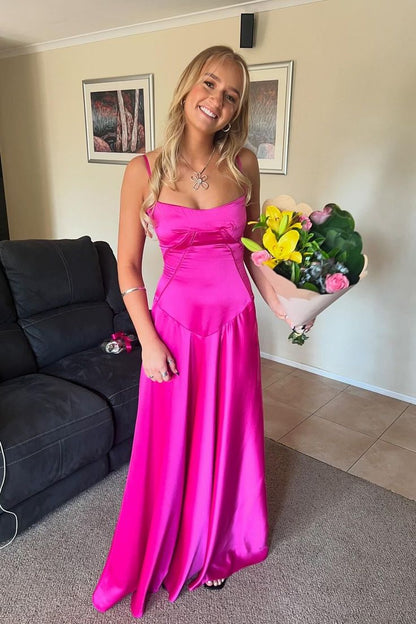 Lavender Straps A-line Long Formal Dress