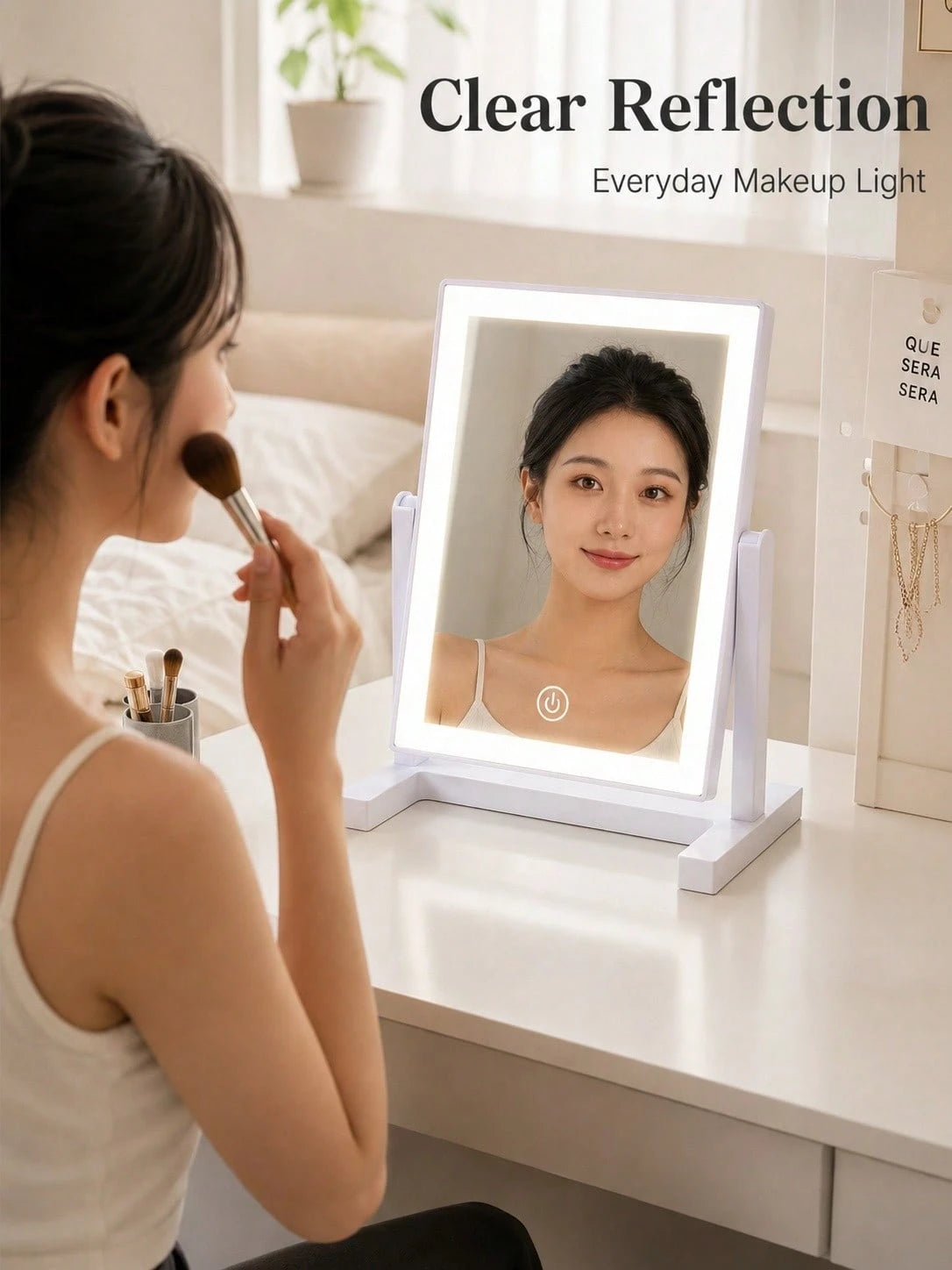 LED Makeup Mirror, Lighted Desktop Makeup Mirror, 3 Lighting Modes Makeup Mirror, Desktop Mirror, 200mAh USB Rechargeable Lighted Makeup Mirror, Travel Makeup Mirror, Portable Makeup Mirror, Suitable