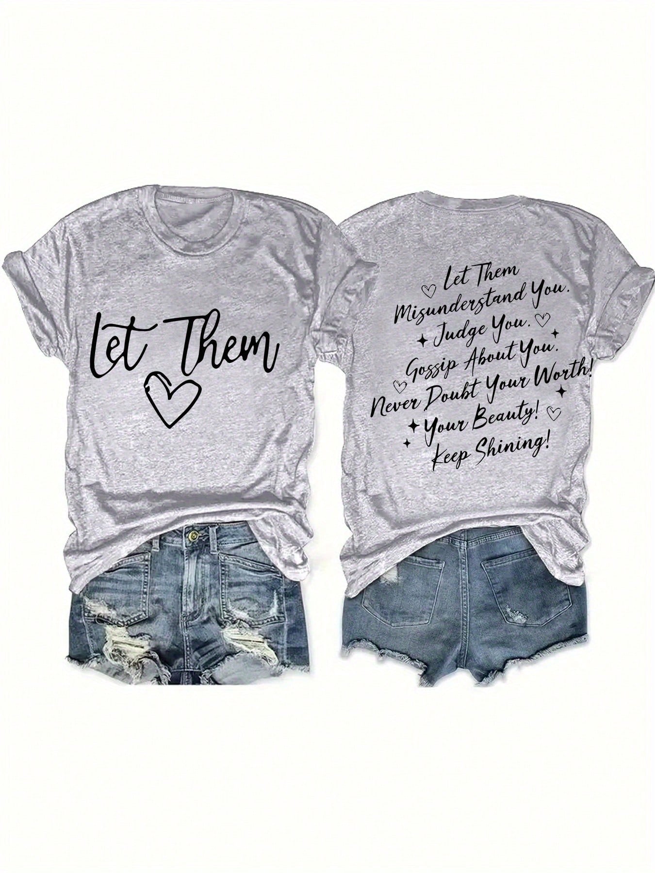 Letter Print T-Shirt, Short-Sleeved Round-Neck Casual Top, Women's Oversized Loose Fit T-Shirt With Retro Graphic Print, Drop Shoulder Short Sleeve