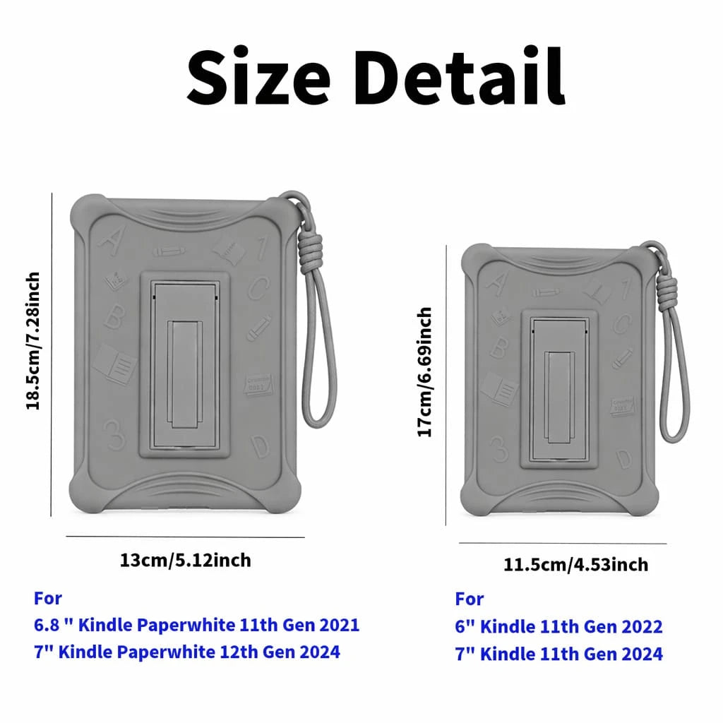 Lightweight Shockproof Full-Body Case For Kindle Paperwhite – Compatible With Kindle 11th Gen (2022/2024, 6")/ Paperwhite 12th Gen (2024, 7")/ Paperwhite 11th Gen (2021, 6.8") – Adjustable Stand, Ha