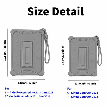 Lightweight Shockproof Full-Body Case For Kindle Paperwhite – Compatible With Kindle 11th Gen (2022/2024, 6")/ Paperwhite 12th Gen (2024, 7")/ Paperwhite 11th Gen (2021, 6.8") – Adjustable Stand, Ha