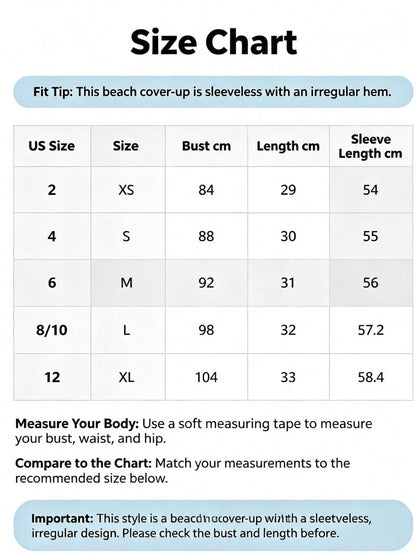 (Lightweight) Women's Sexy Knit Sleeveless Cropped Sheer Cover Up, Suitable For Spring/Summer Casual Commute Vacation Beach