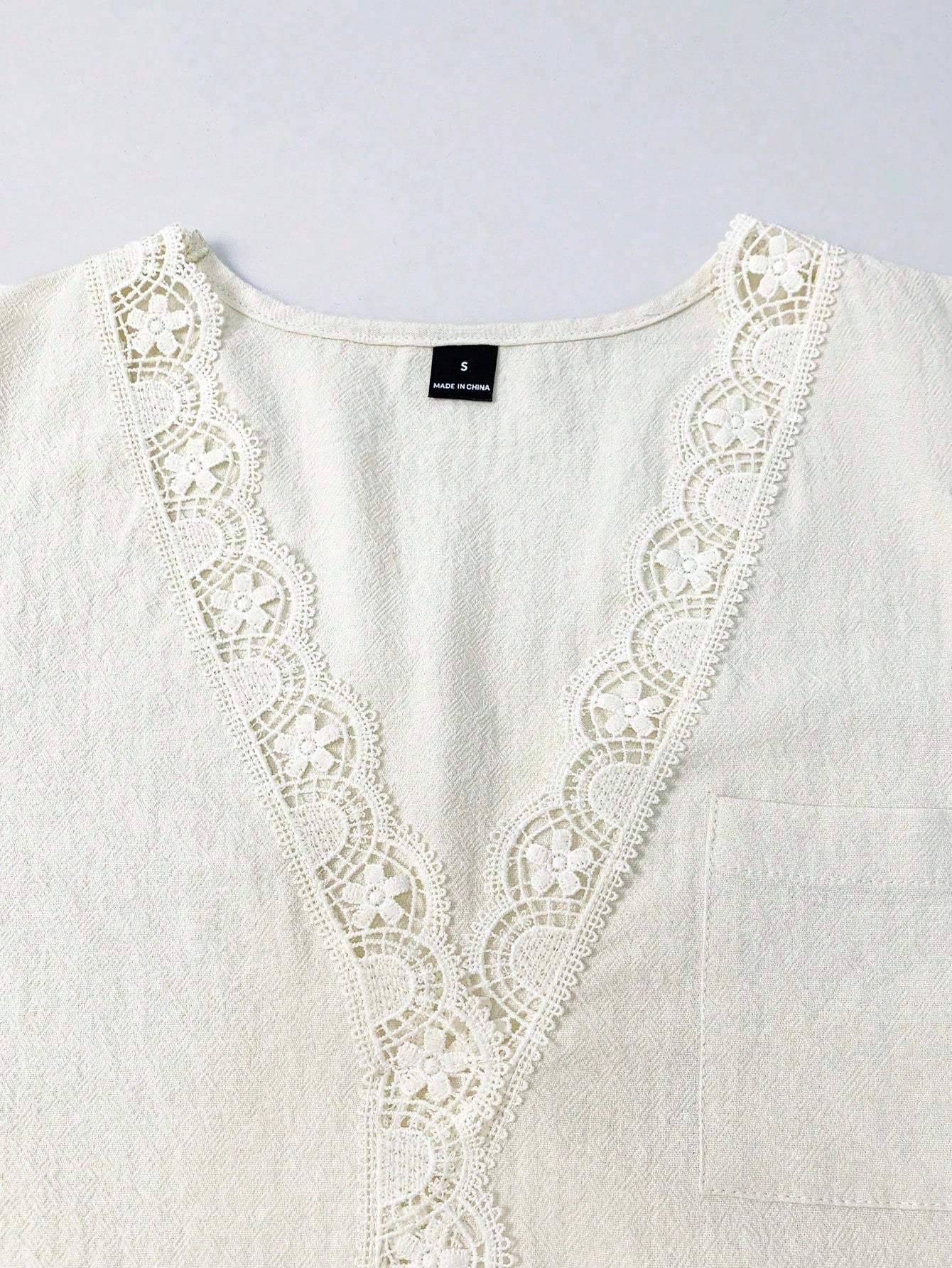 Linhara CURVE Plus-Size Women's Patchwork Lace Casual Autumn Blouse