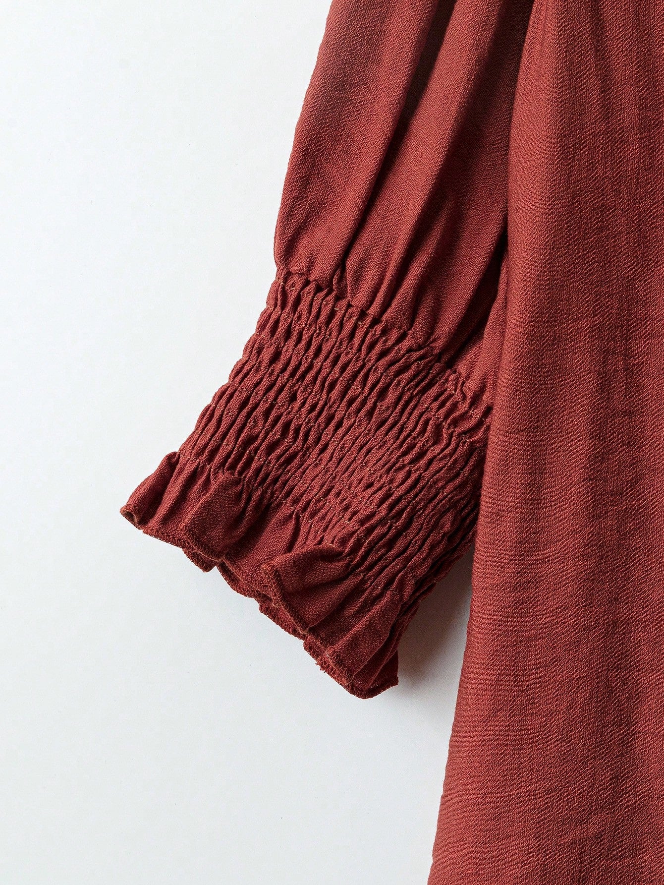 Linhara Plus Size Bohemian Style 3/4 Sleeve Ruffle Collar Elegant Casual Linen Blend Blouse