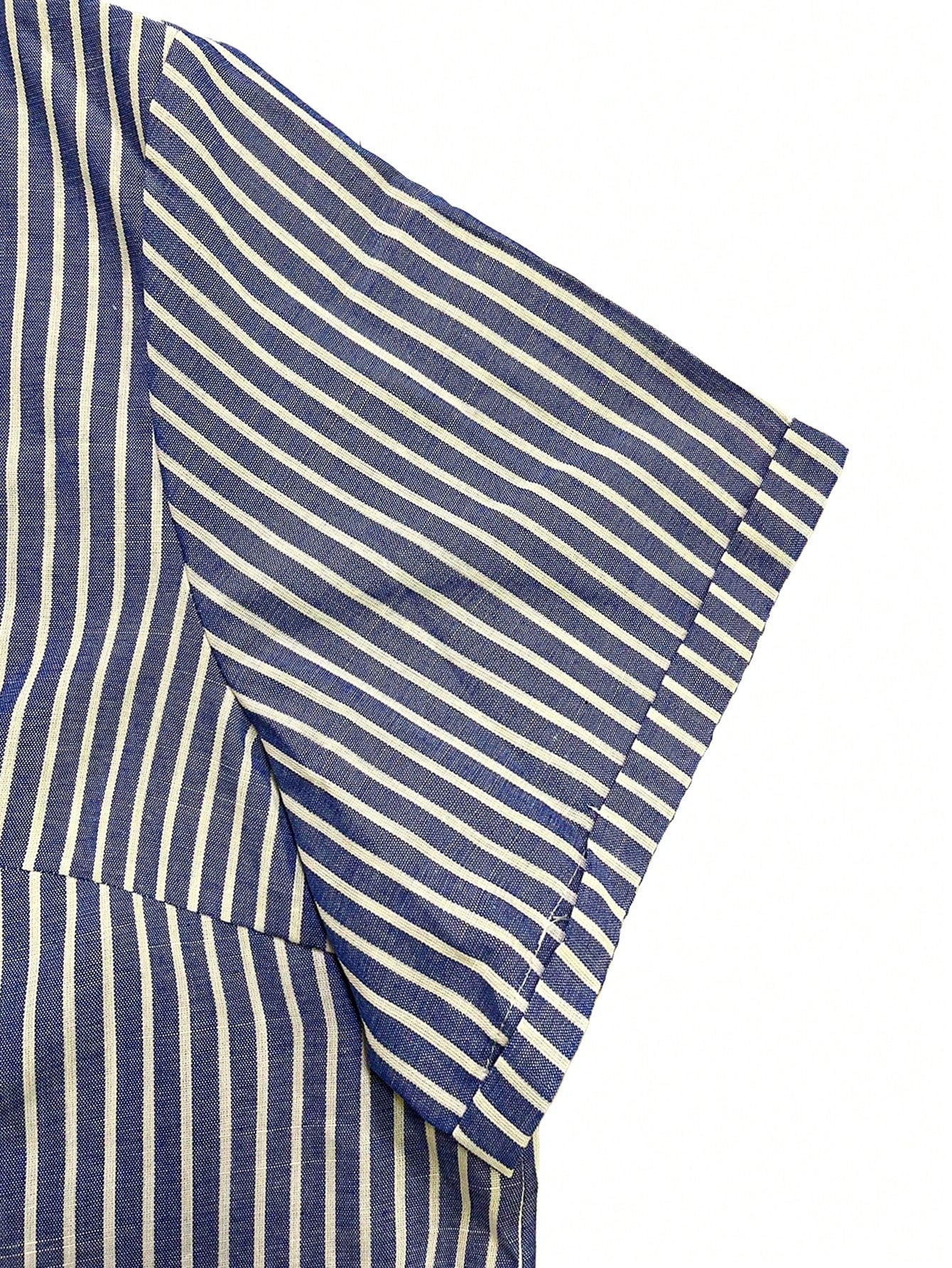 Linhara Plus Size Women Casual Striped Short Sleeve Blouse Women Shirt