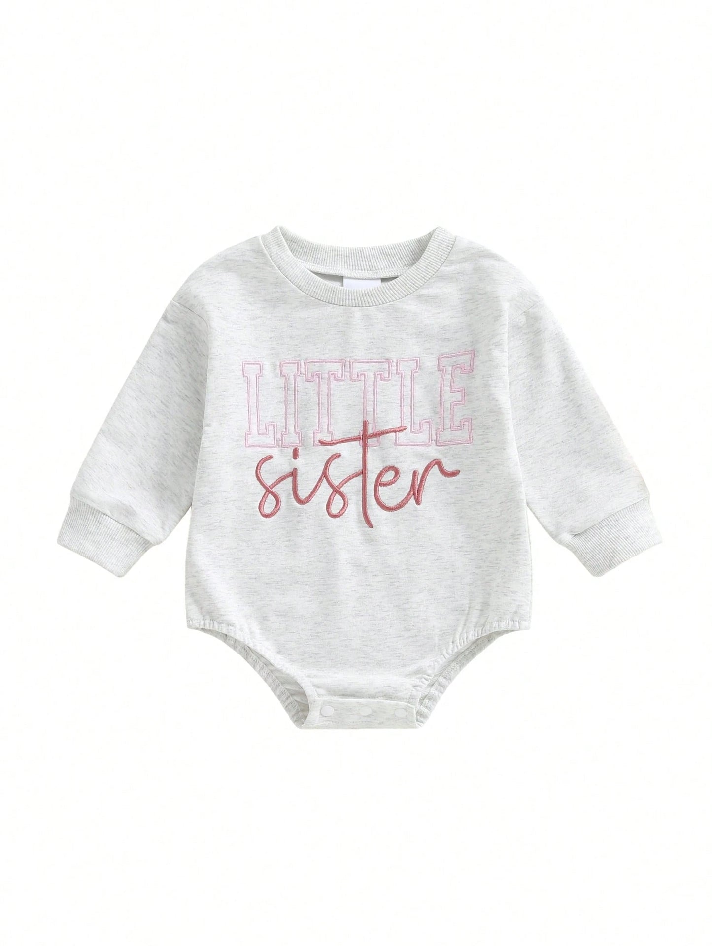 Little Brother And Little Sister Matching Outfits Fall Romper Letter Embroidery Long Sleeve Bodysuit Cute Clothes