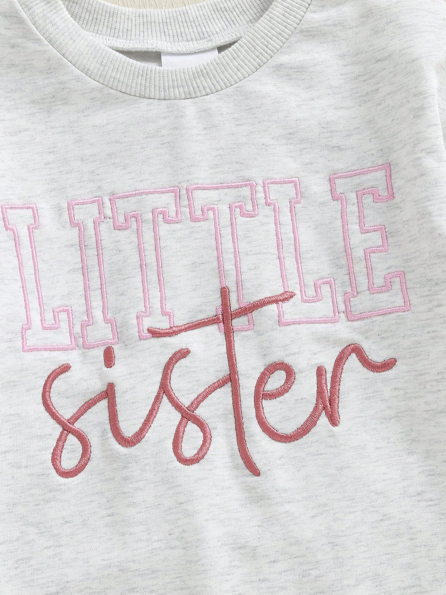 Little Brother And Little Sister Matching Outfits Fall Romper Letter Embroidery Long Sleeve Bodysuit Cute Clothes