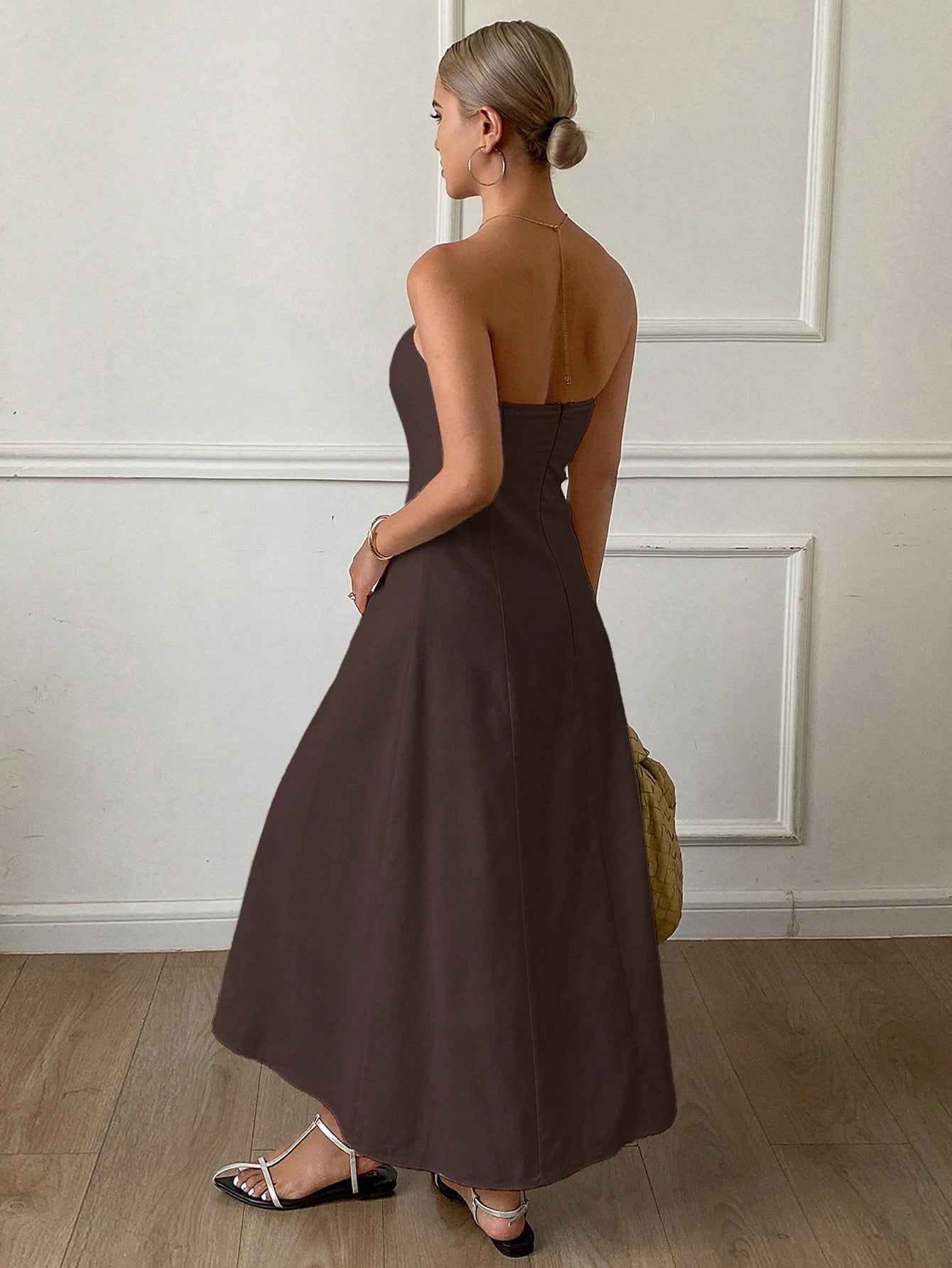 Livesso New Summer Casual Solid Color Midi Dress For Women Sundress Boho Vacation Outfits Women