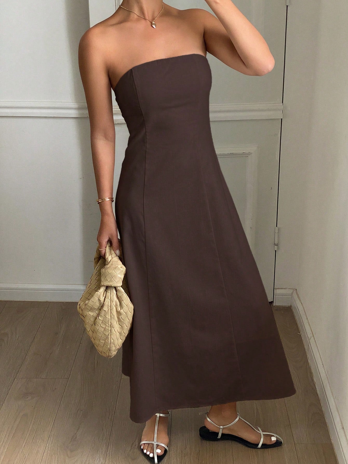 Livesso New Summer Casual Solid Color Midi Dress For Women Sundress Boho Vacation Outfits Women