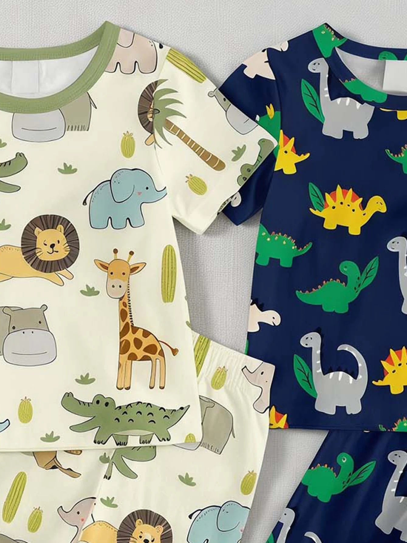 LMoss Kids Baby Boy Casual Minimalist Slim Fit Crew Neck Comfortable Short Sleeve Long Pants Loungewear Multi-Piece Set Suitable, Snug Fit Snug Fit