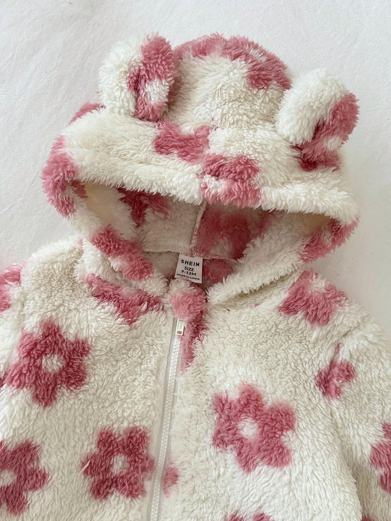 LMoss Kids LMoss Baby Girl Floral Knit Plush Hooded Jumpsuit,Christmas,Styles Comfortable Autumn & Winter,Cozy Autumn And Winter Styles,Cozy Fall & Winter Styles
