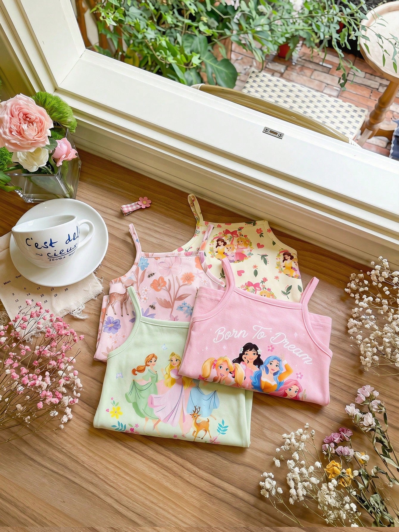 LMoss Kids [RANDOM 4 Pcs SEND 1 Pc]Baby Girl Princess Floral Print Romper Shorts Cute Daily Wear