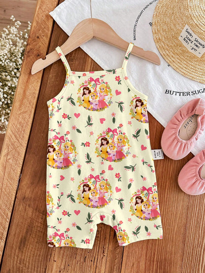 LMoss Kids [RANDOM 4 Pcs SEND 1 Pc]Baby Girl Princess Floral Print Romper Shorts Cute Daily Wear