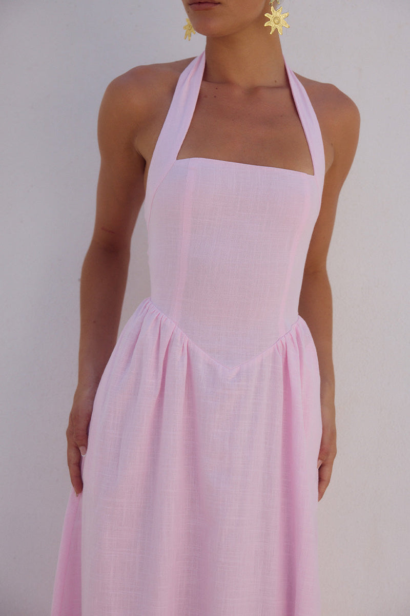 Locklea Midi Dress - Pink - SHOPJAUS - JAUS