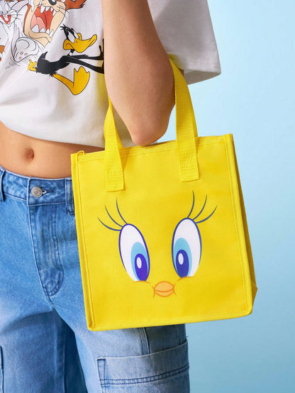 LOONEY TUNES X 1 Patterned Printed Insulated Lunch Bag To Keep Food Warm Or Cold, Picnic Bag, Large Capacity, Can Hold Lunch Boxes And Drinks, Suitable For Picnics, Camping, Travel, Family Use