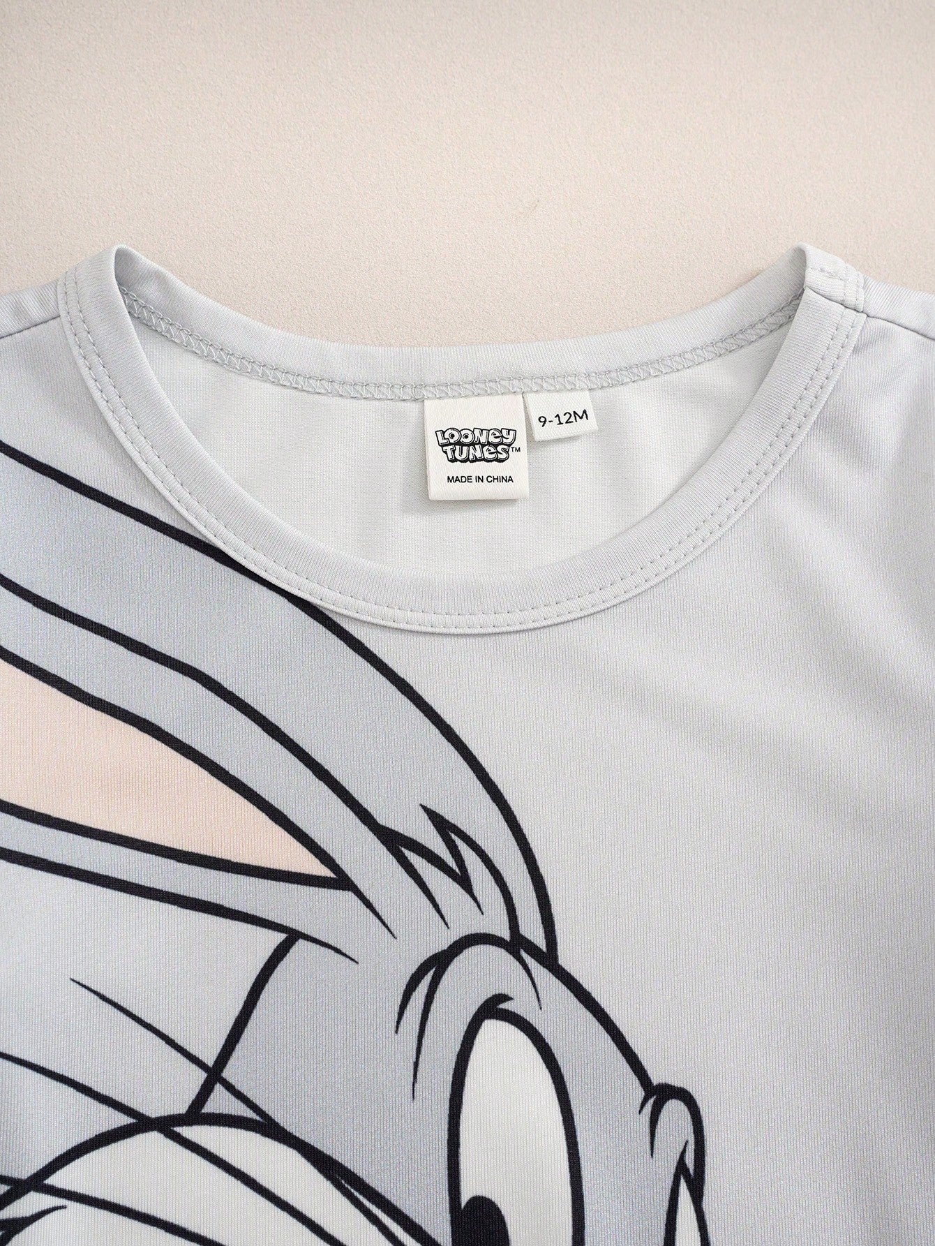 LOONEY TUNES X Baby Boy Cute Cartoon Print Round Neck Long Sleeve Jumpsuit