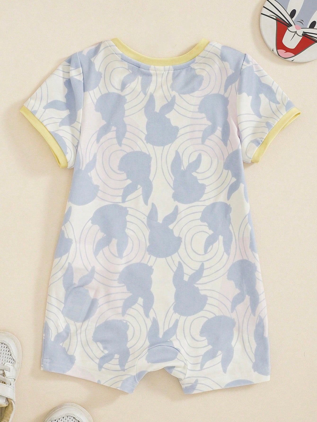 LOONEY TUNES X Baby Boy Letter Cartoon Print Casual Daily Romper
