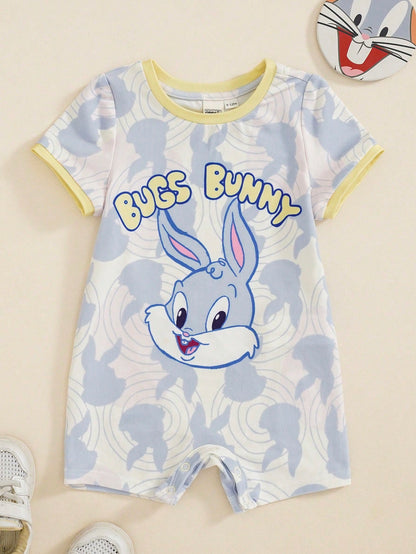 LOONEY TUNES X Baby Boy Letter Cartoon Print Casual Daily Romper