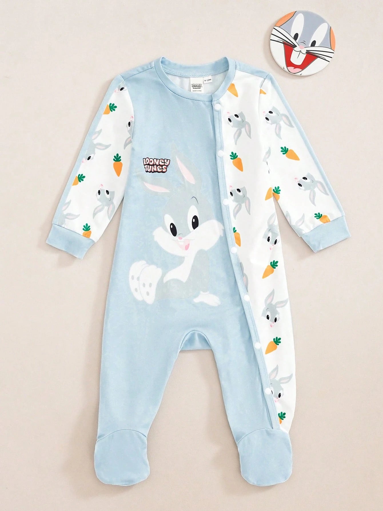LOONEY TUNES X Baby Boy Letter Cartoon Print Casual Daily Wear Jumpsuit Long Pants