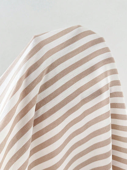 Lounesse Plus Size Women Striped Half Sleeve ShirtShorts Sets Apricot White Autumn 70s Beach Vacation Eleganza Holiday Vacation Outfits Curve