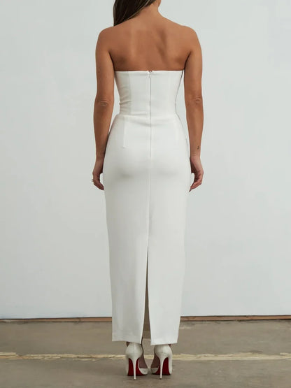 Luci Midi Dress - White - JAUS
