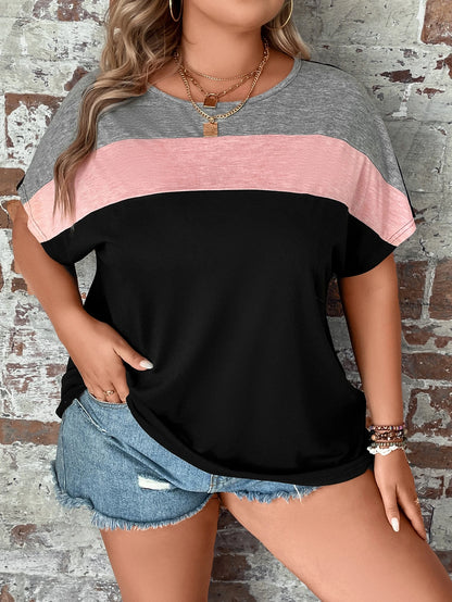 LUNE Plus Colorblock Batwing Sleeve Tee, Summer