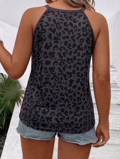 LUNE Women's Spring/Summer New Arrival Leopard Print Pattern Casual Versatile Plus Size Camisole