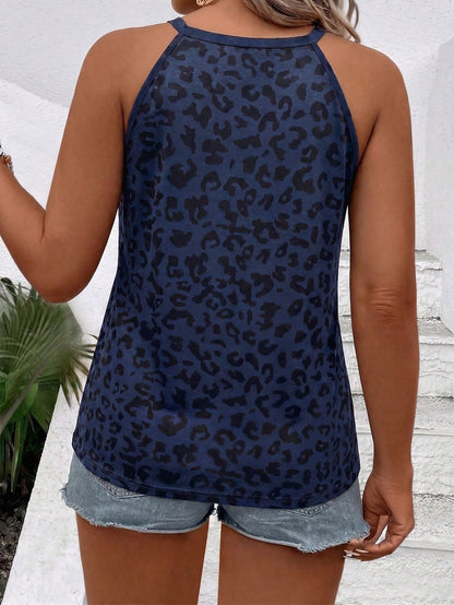 LUNE Women's Spring/Summer New Arrival Leopard Print Pattern Casual Versatile Plus Size Camisole