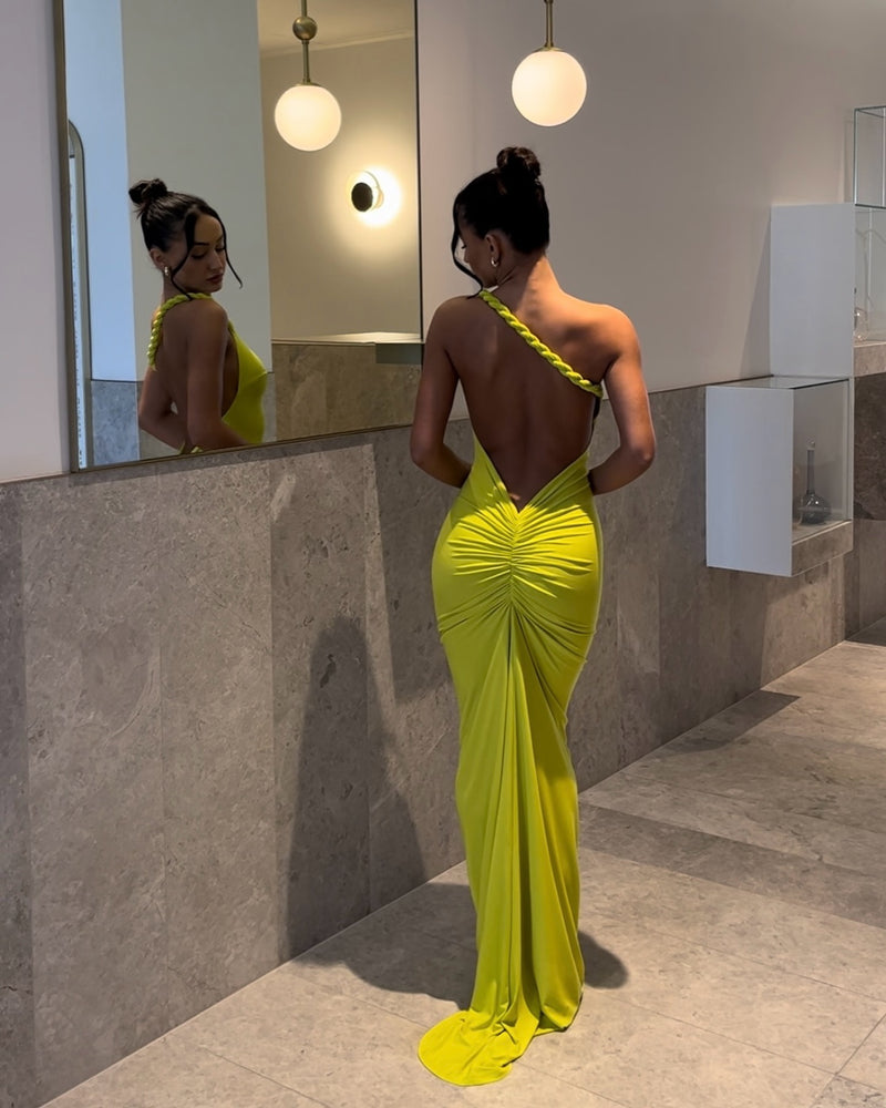 Maia Multi-Way Gown - Chartreuse - SHOPJAUS - JAUS