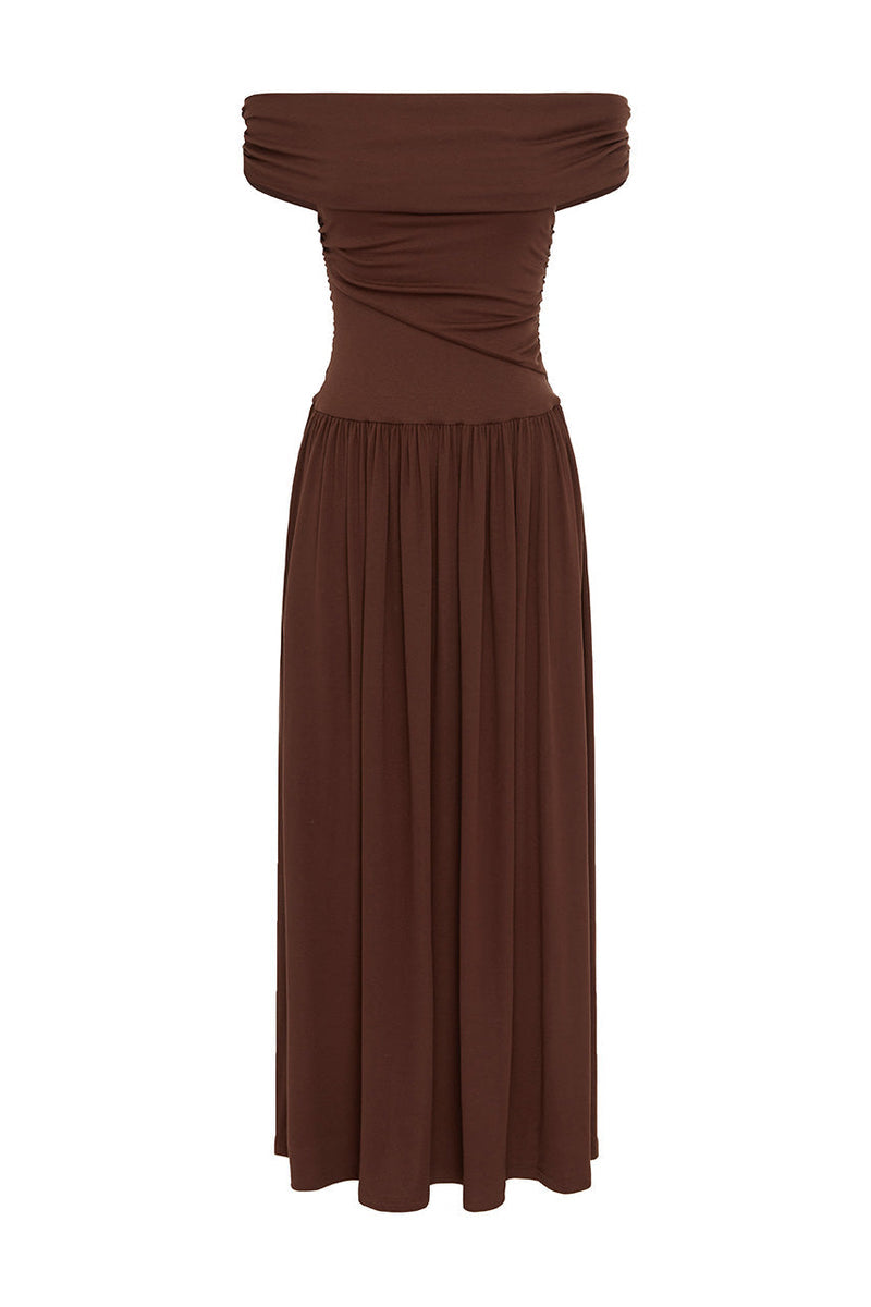 Manalla Maxi Dress - Brown - SHOPJAUS - JAUS