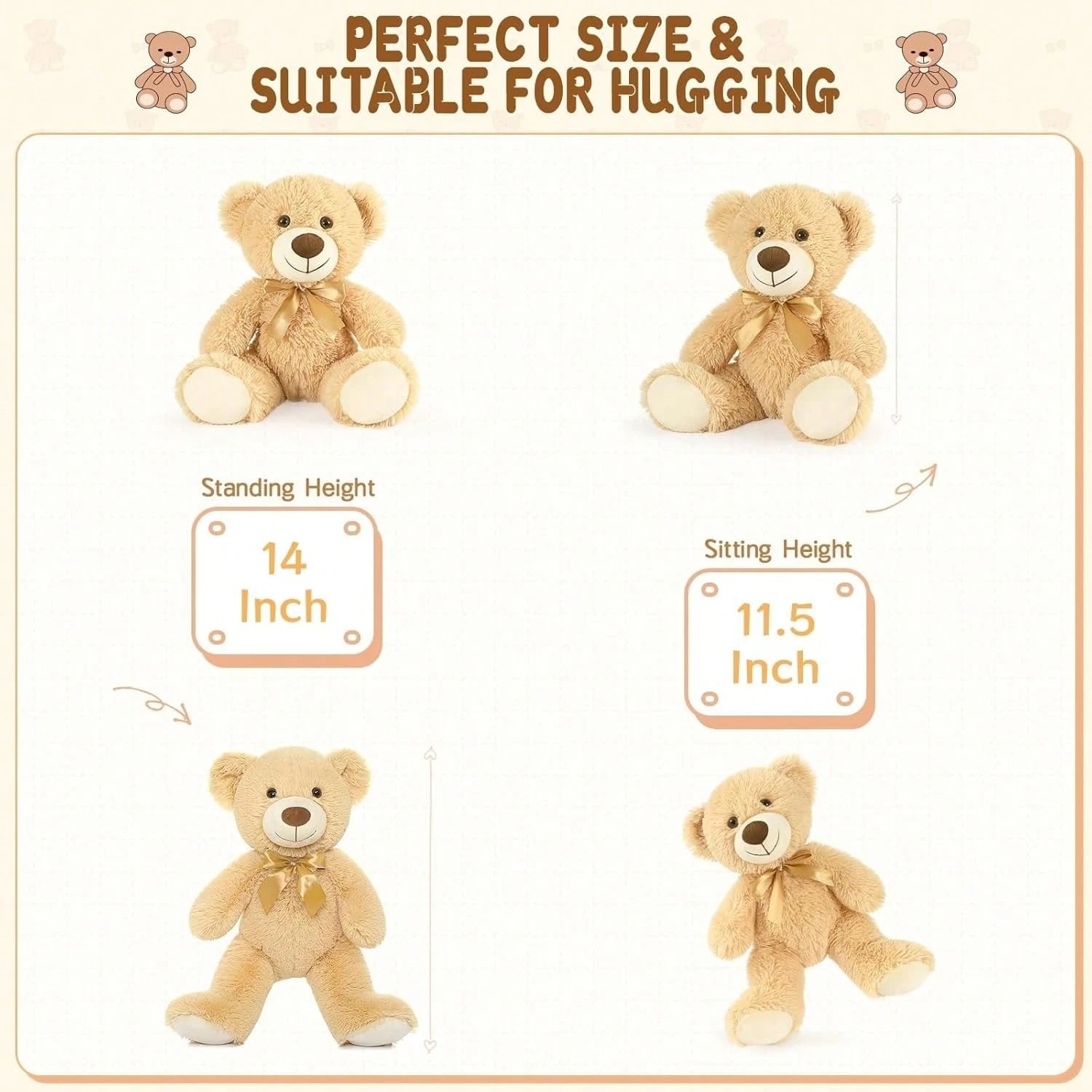 MaoGoLan 9Pack Teddy Bears Bulk For Baby ShowerCute Stuffed Bears Bulk For Kids Girlfriend,Wholesale Small Bear For Wedding,BirthdayChristmas,Party Decorations