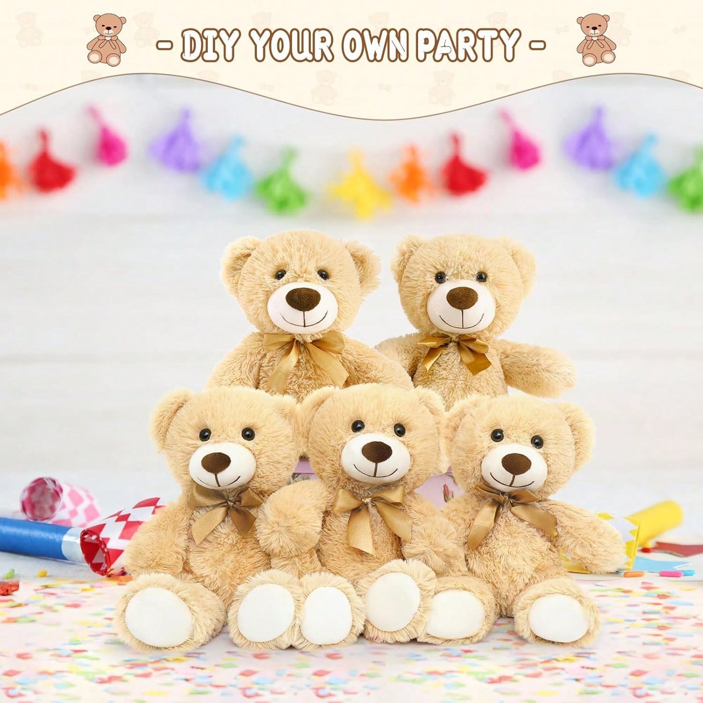 MaoGoLan 9Pack Teddy Bears Bulk For Baby ShowerCute Stuffed Bears Bulk For Kids Girlfriend,Wholesale Small Bear For Wedding,BirthdayChristmas,Party Decorations