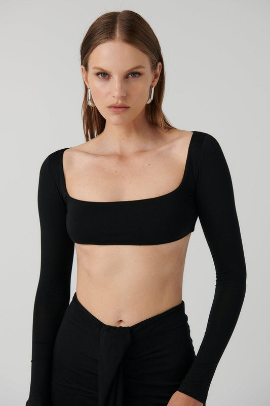 Mathilda Crop - Black - SHOPJAUS - JAUS