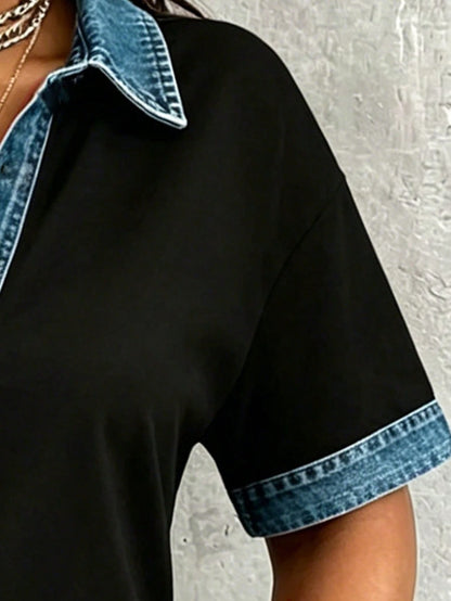 Maweii Women's Casual Lapel Short Sleeve Top, Suitable For Commuting, Vacation And Daily Wear. This Garment Is Specially Designed For Spring And Summer, Casual And Fashionable Style, Also An Ideal Gif
