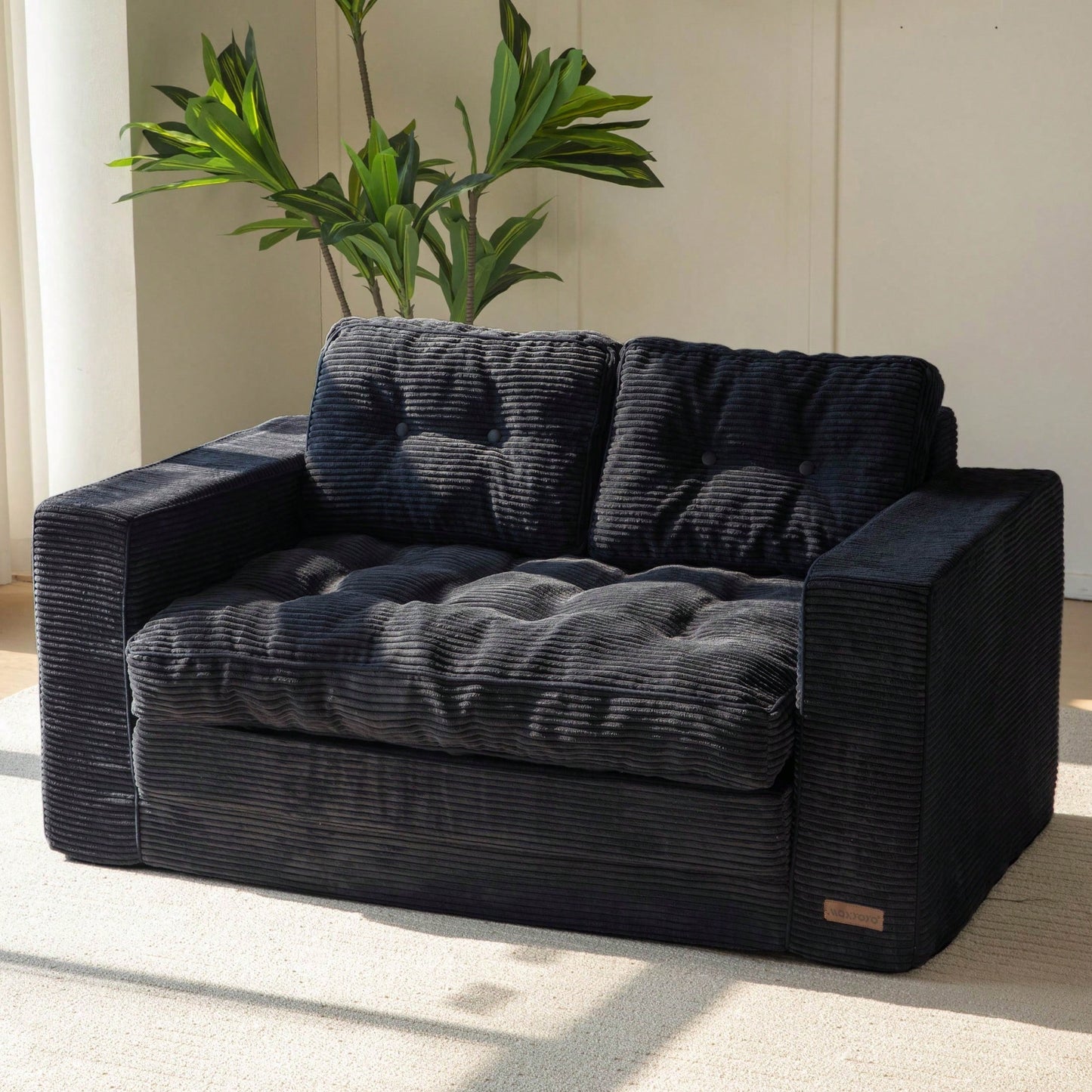 MAXYOYO Convertible Sofa Bed,Pull-Out Double Sofa Bed,2-In-1 Folding Sofa Bed Filled With High-Density Sponge,Folding Floor Sofa With Pillows,Suitable For Living Room,Bedroom,Study