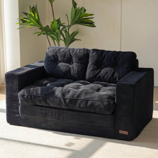 MAXYOYO Convertible Sofa Bed,Pull-Out Double Sofa Bed,2-In-1 Folding Sofa Bed Filled With High-Density Sponge,Folding Floor Sofa With Pillows,Suitable For Living Room,Bedroom,Study