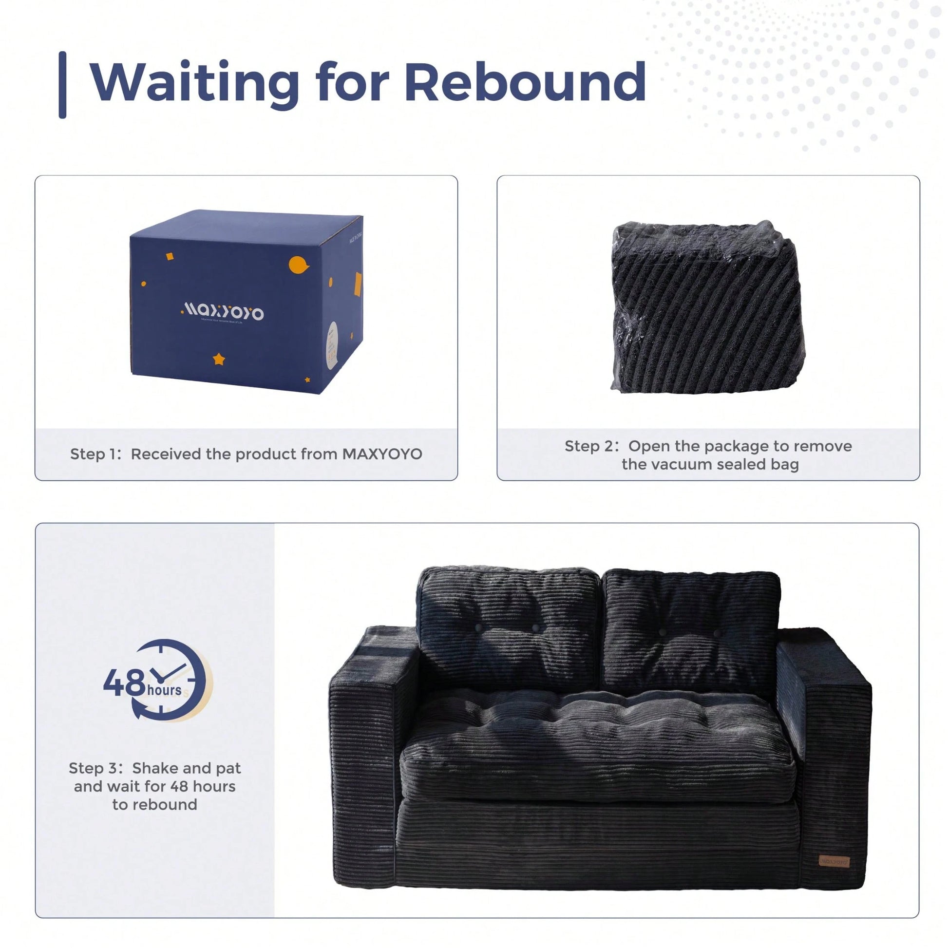 MAXYOYO Convertible Sofa Bed,Pull-Out Double Sofa Bed,2-In-1 Folding Sofa Bed Filled With High-Density Sponge,Folding Floor Sofa With Pillows,Suitable For Living Room,Bedroom,Study