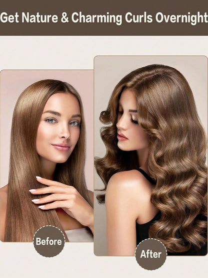Mcbki 5pcs/4pcs/3pcs No-Heat Hair Curlers, Slouchy Hair Curling Tool, Silk Hair Rollers, Elastic Headband, Long Hair Soft Curling Accessories, Manual Styling Tools, Sleep Hair Curler, Suitable For Val