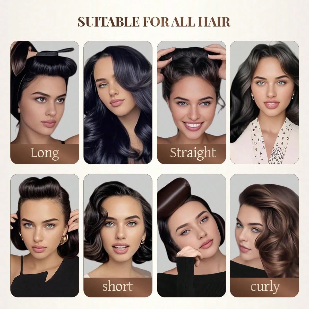 Mcbki 5pcs/4pcs/3pcs No-Heat Hair Curlers, Slouchy Hair Curling Tool, Silk Hair Rollers, Elastic Headband, Long Hair Soft Curling Accessories, Manual Styling Tools, Sleep Hair Curler, Suitable For Val