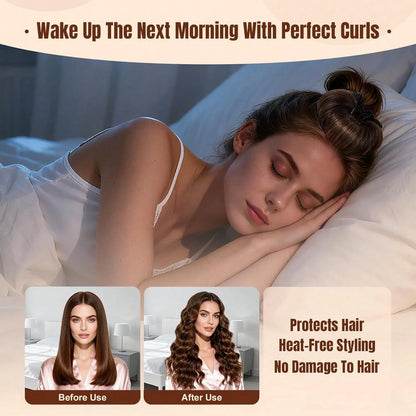 Mcbki 5pcs/4pcs/3pcs No-Heat Hair Curlers, Slouchy Hair Curling Tool, Silk Hair Rollers, Elastic Headband, Long Hair Soft Curling Accessories, Manual Styling Tools, Sleep Hair Curler, Suitable For Val