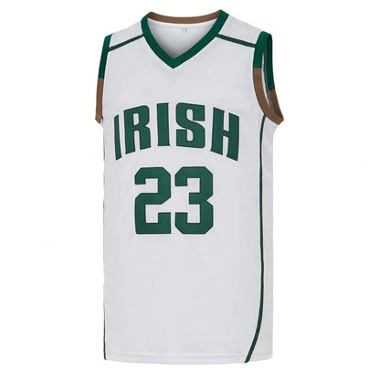 Men's #23 IRISH James Basketball Jersey From St. Vincent And St. Mary's High School Auction In Ohio,Exquisite Embroidered Training Match Jersey