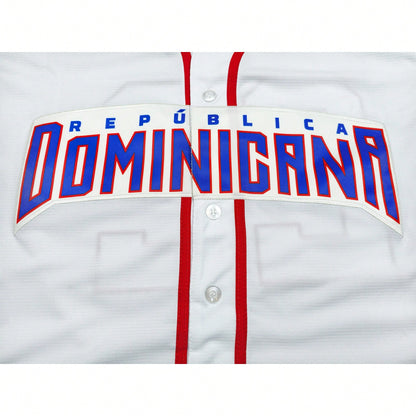 Men's Juan Soto #22 Dominican Republic White Baseball Jersey, 2026 World Baseball Classic Embroidered Number Baseball Uniform, Fan Gift