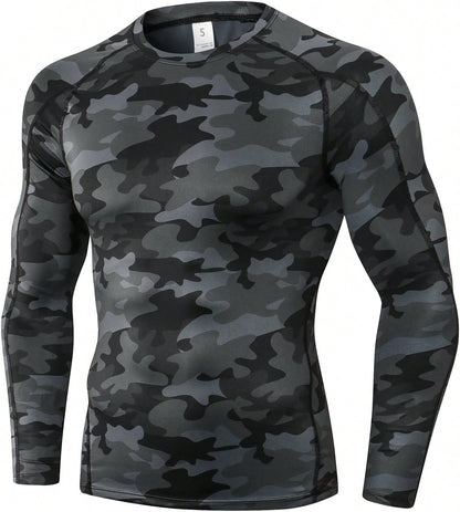 Men's Long Sleeve Compression Shirt For Athletic Workouts